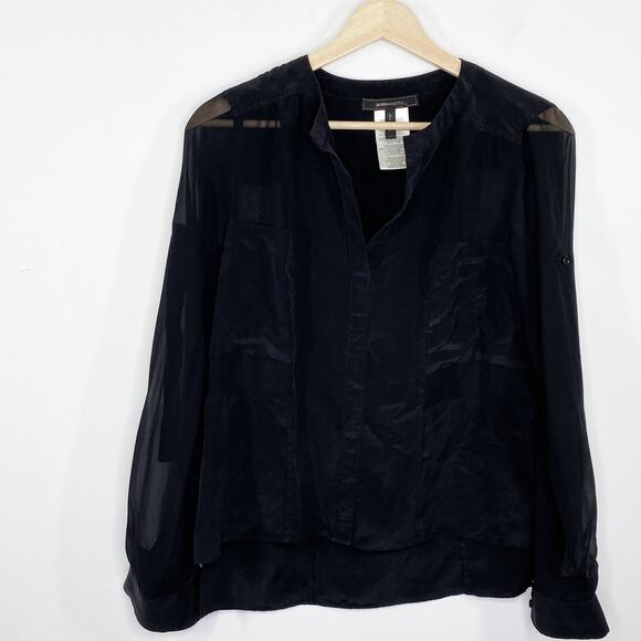 BCBGMaxAzria Tops - BCBG Womens Black Silk Top Size‎ S Career Office Minimal Capsule Lightweight
